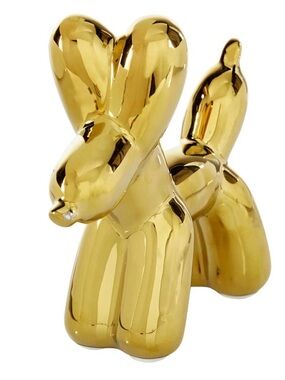 CosmoLiving by Cosmopolitan Gold Ceramic Glam Sculpture, Dog 7" x 7" x 3" NEW
